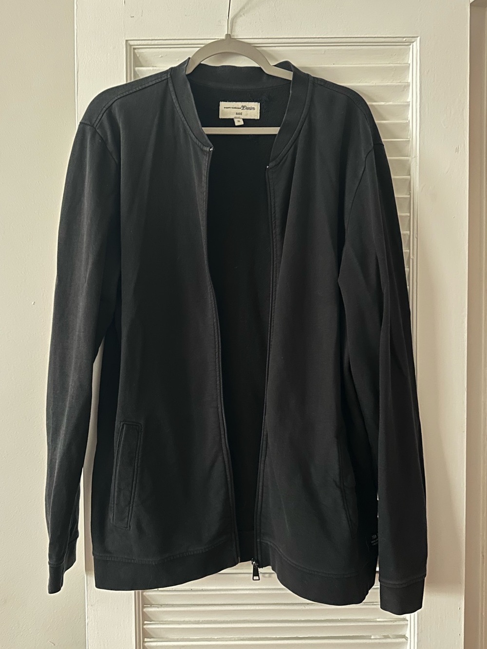 Tom Tailor Denim Basic Zip Jacket – Black | Size XL